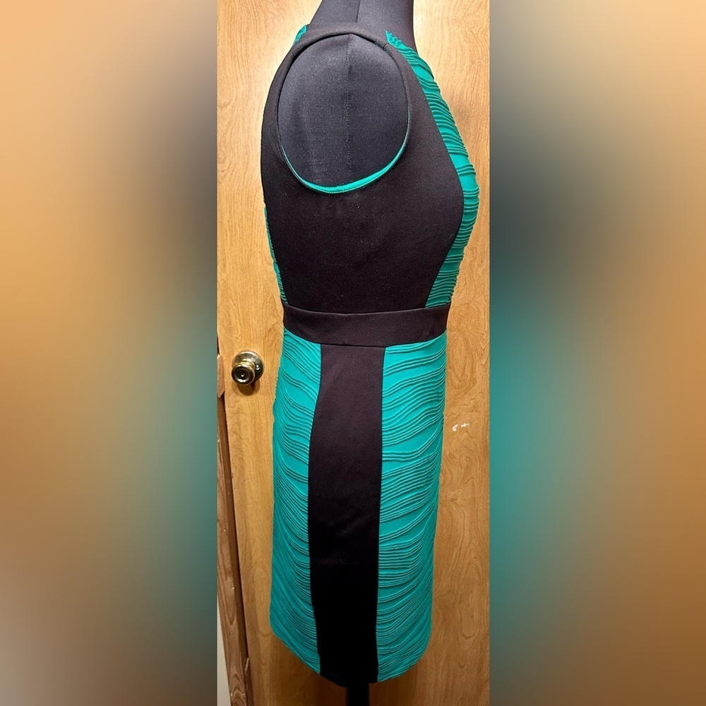 Dana Buchman size 6 black and green Sleeveless sheath midi dress - Picture 5 of 11